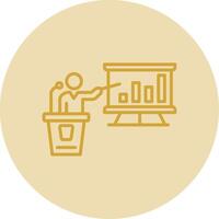 Presentation Line Yellow Circle Icon vector