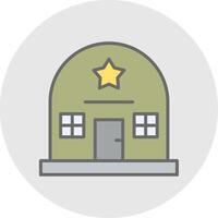 Army Base Line Filled Light Icon vector