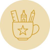 Cup Line Yellow Circle Icon vector