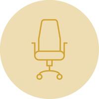 silla línea amarillo circulo icono vector