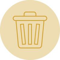 Trash Line Yellow Circle Icon vector