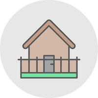 Pavilion Line Filled Light Icon vector