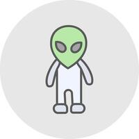 extraterrestre línea lleno ligero icono vector