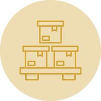 Boxes Line Yellow Circle Icon vector