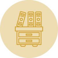 gabinete línea amarillo circulo icono vector