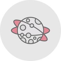 Planet Line Filled Light Icon vector