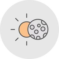 Eclipse Line Filled Light Icon vector