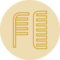 Comb Line Yellow Circle Icon vector