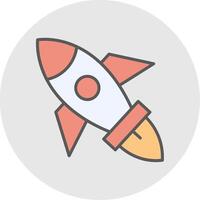 Rocket Line Filled Light Icon vector