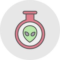 Aliens Line Filled Light Icon vector