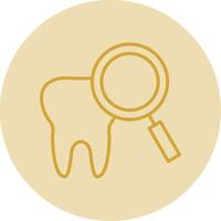 Tooth Line Yellow Circle Icon vector