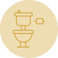 baño línea amarillo circulo icono vector