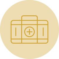 First Aid Kit Line Yellow Circle Icon vector
