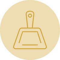 Dustpan Line Yellow Circle Icon vector
