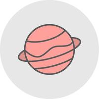 Planet Line Filled Light Icon vector