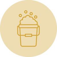 Bucket Line Yellow Circle Icon vector