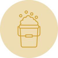 Bucket Line Yellow Circle Icon vector