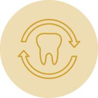 diente línea amarillo circulo icono vector
