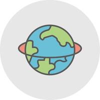 Planet Line Filled Light Icon vector