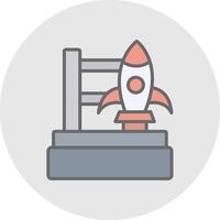 Rocket Launch Line Filled Light Icon vector