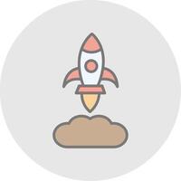 Rocket Launch Line Filled Light Icon vector