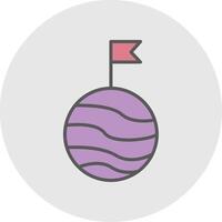 Planet Line Filled Light Icon vector