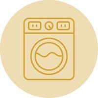 Washing Machine Line Yellow Circle Icon vector