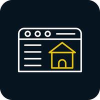 Real Estate Website Line Red Circle Icon vector