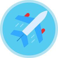 Airplane Flat Multi Circle Icon vector