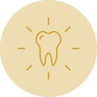 dental cuidado línea amarillo circulo icono vector