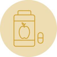 Vitamins Line Yellow Circle Icon vector