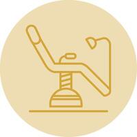 Dentist Chair Line Yellow Circle Icon vector