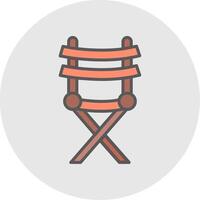Director Chair Line Filled Light Icon vector
