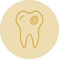 Caries Line Yellow Circle Icon vector