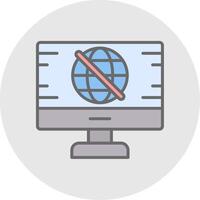 No Signal Line Filled Light Icon vector