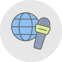 Global News Line Filled Light Icon vector