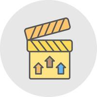 Clapperboard Line Filled Light Icon vector