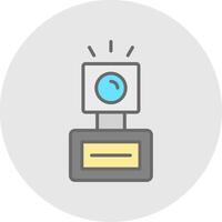 Camera Flash Line Filled Light Icon vector