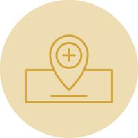 Location Line Yellow Circle Icon vector