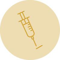 Syringe Line Yellow Circle Icon vector