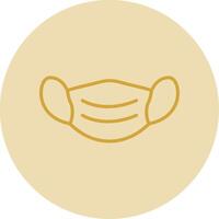Face Mask Line Yellow Circle Icon vector