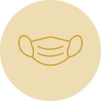 Face Mask Line Yellow Circle Icon vector