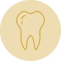 Dental Line Yellow Circle Icon vector