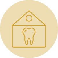 Dental Clinic Line Yellow Circle Icon vector