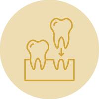 implantes línea amarillo circulo icono vector