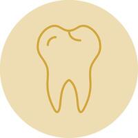 Tooth Line Yellow Circle Icon vector