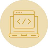 Web Development Line Yellow Circle Icon vector