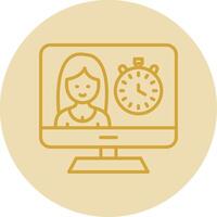 Timer Line Yellow Circle Icon vector