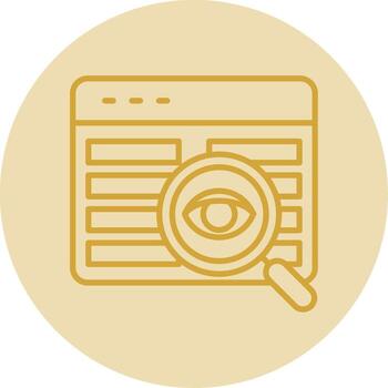 Code Review Line Yellow Circle Icon vector