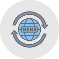 News Report Line Filled Light Icon vector